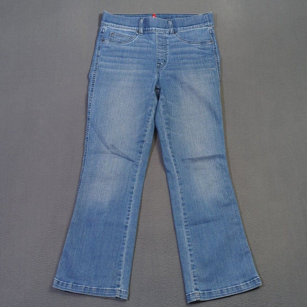 Spanx Jeans Women's M Blue Kick Flare Stretch Denim